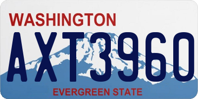 WA license plate AXT3960