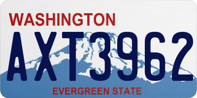 WA license plate AXT3962