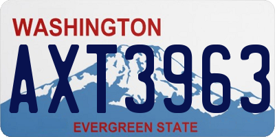 WA license plate AXT3963