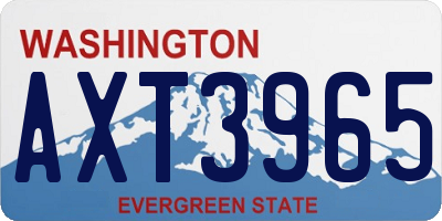 WA license plate AXT3965