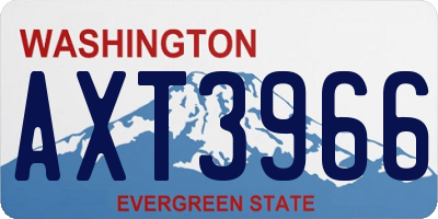 WA license plate AXT3966