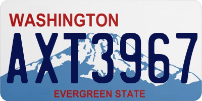 WA license plate AXT3967