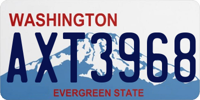 WA license plate AXT3968
