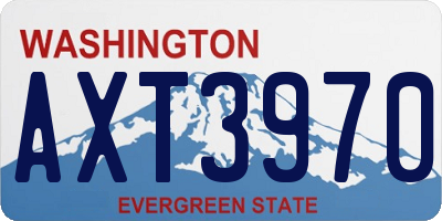 WA license plate AXT3970