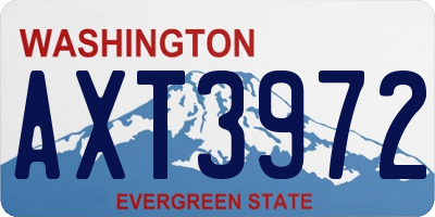WA license plate AXT3972