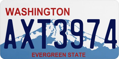 WA license plate AXT3974