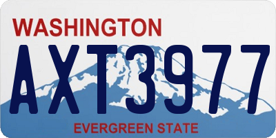 WA license plate AXT3977