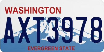 WA license plate AXT3978