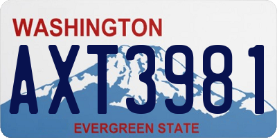 WA license plate AXT3981