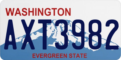 WA license plate AXT3982