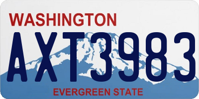 WA license plate AXT3983