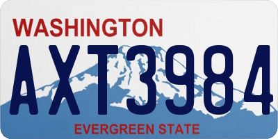 WA license plate AXT3984