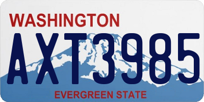 WA license plate AXT3985