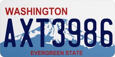 WA license plate AXT3986