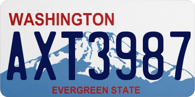 WA license plate AXT3987
