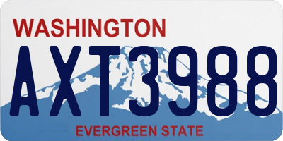 WA license plate AXT3988