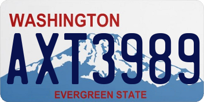 WA license plate AXT3989