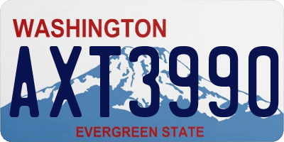WA license plate AXT3990