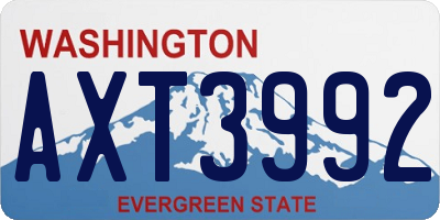 WA license plate AXT3992