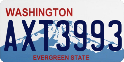 WA license plate AXT3993