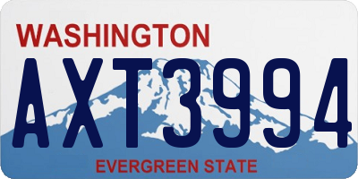 WA license plate AXT3994