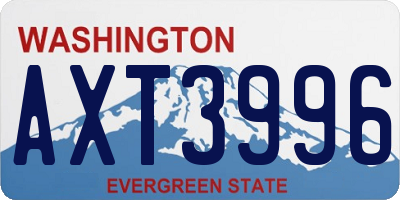 WA license plate AXT3996