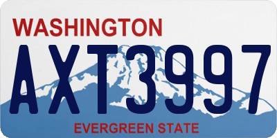 WA license plate AXT3997