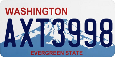 WA license plate AXT3998