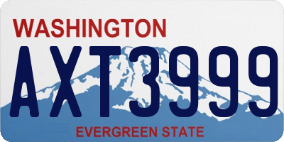 WA license plate AXT3999