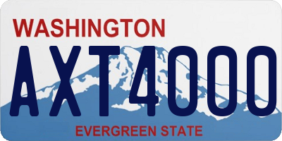 WA license plate AXT4000