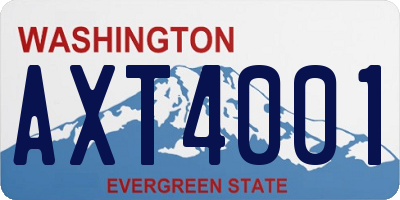 WA license plate AXT4001