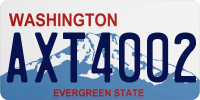 WA license plate AXT4002