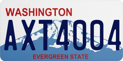 WA license plate AXT4004
