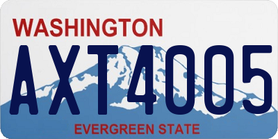 WA license plate AXT4005