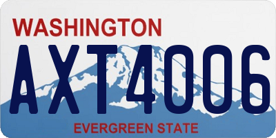 WA license plate AXT4006