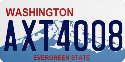 WA license plate AXT4008