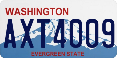 WA license plate AXT4009