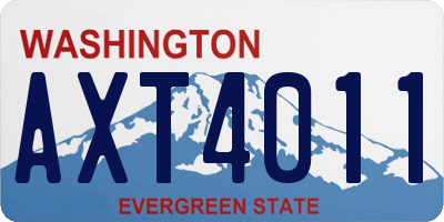 WA license plate AXT4011