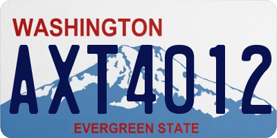 WA license plate AXT4012
