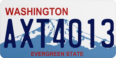 WA license plate AXT4013