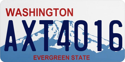 WA license plate AXT4016