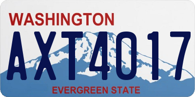 WA license plate AXT4017