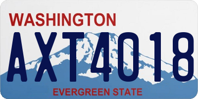 WA license plate AXT4018