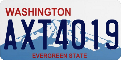 WA license plate AXT4019