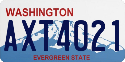 WA license plate AXT4021