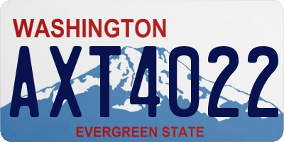 WA license plate AXT4022