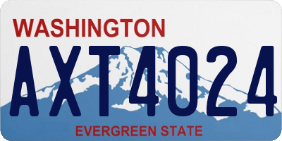 WA license plate AXT4024