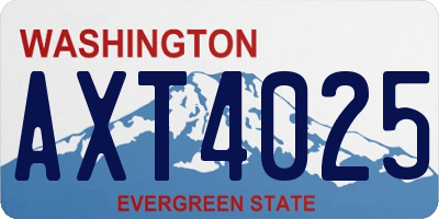 WA license plate AXT4025