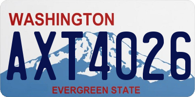 WA license plate AXT4026