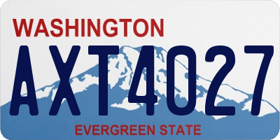 WA license plate AXT4027
